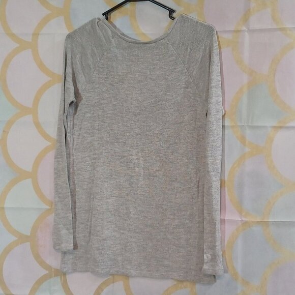 American Eagle Outfitters Ladies XS Lightweight V Neck Knit Sweater Light Grey - Picture 5 of 7